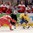 MINSK, BELARUS - MAY 10: Sweden's Gustav Nyquist #41 stickhandles the puck away from Denmark's Jesper B. Jensen #41 during preliminary round action at the 2014 IIHF Ice Hockey World Championship. (Photo by Richard Wolowicz/HHOF-IIHF Images)


